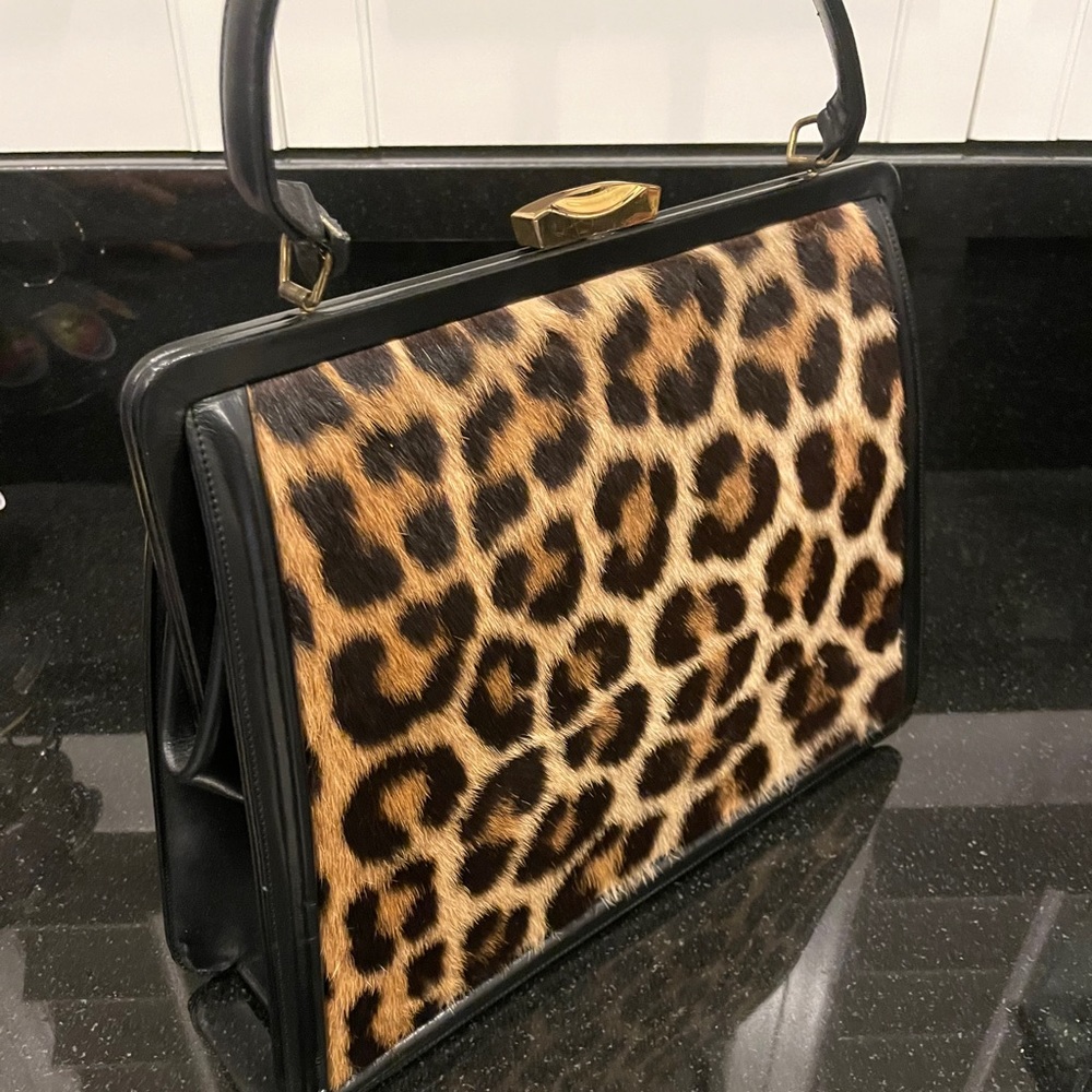 walter katten vintage 1950s leopard leather purse
